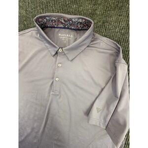 Maelreg Polo Men XXL Purple Solid Shirt Logo Stretch Athleisure Performance Golf